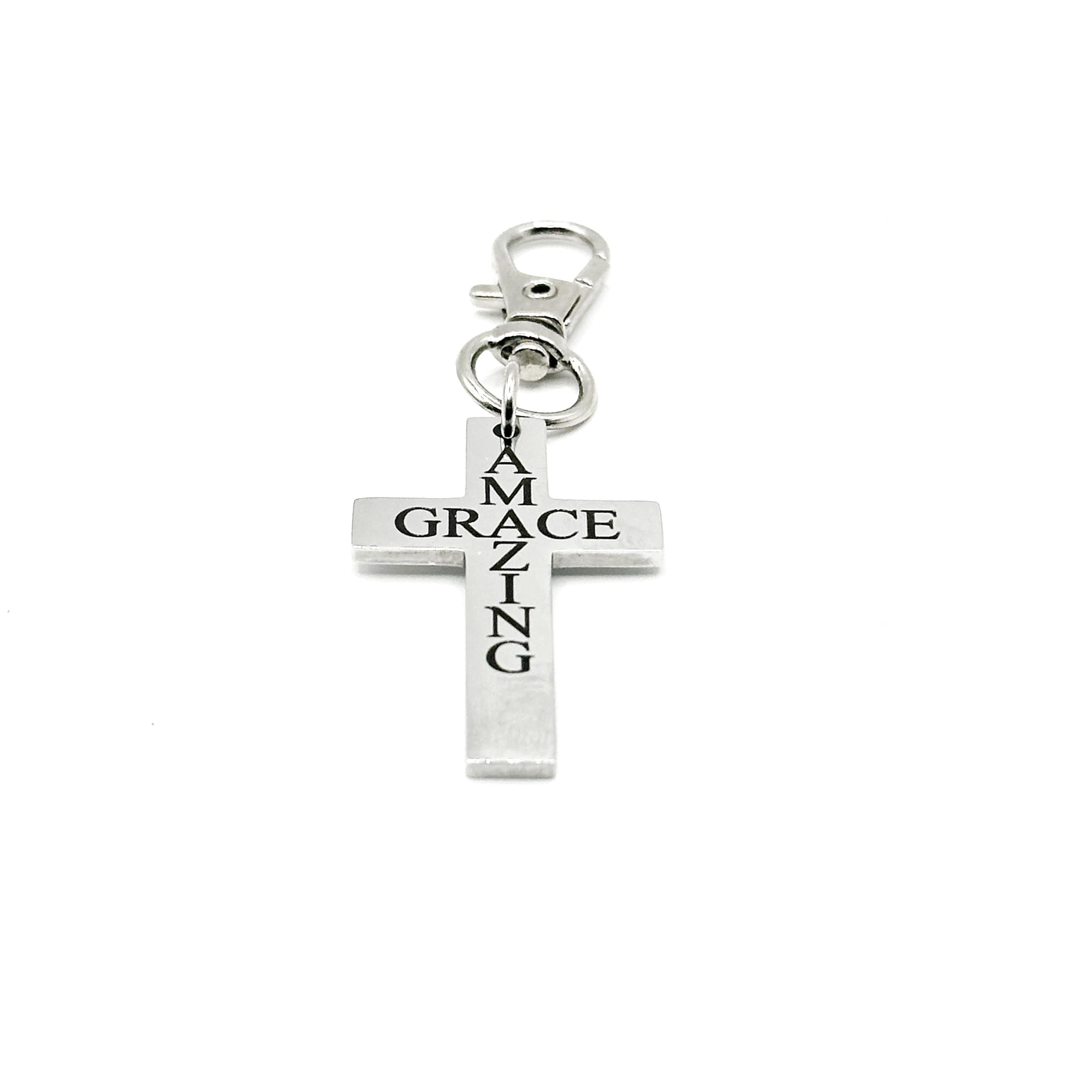 Amazing Grace Cross Clip On Charm
